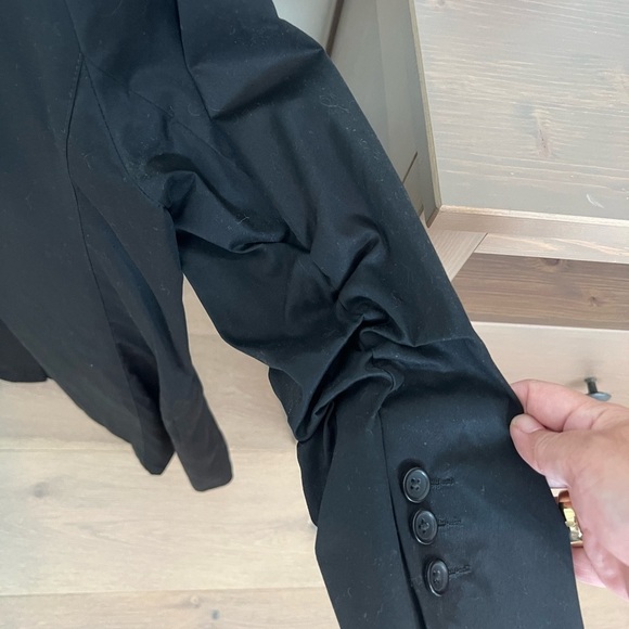 Express Black Blazer with Studded Lapels. 3/4 sleeve, ruched - Picture 3 of 7